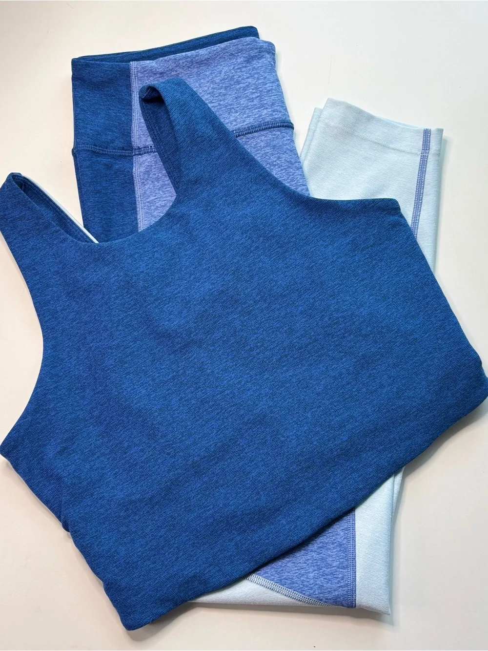 Outdoor Voices Venus Crop Top Leggings Set Blue Colorblock Medium